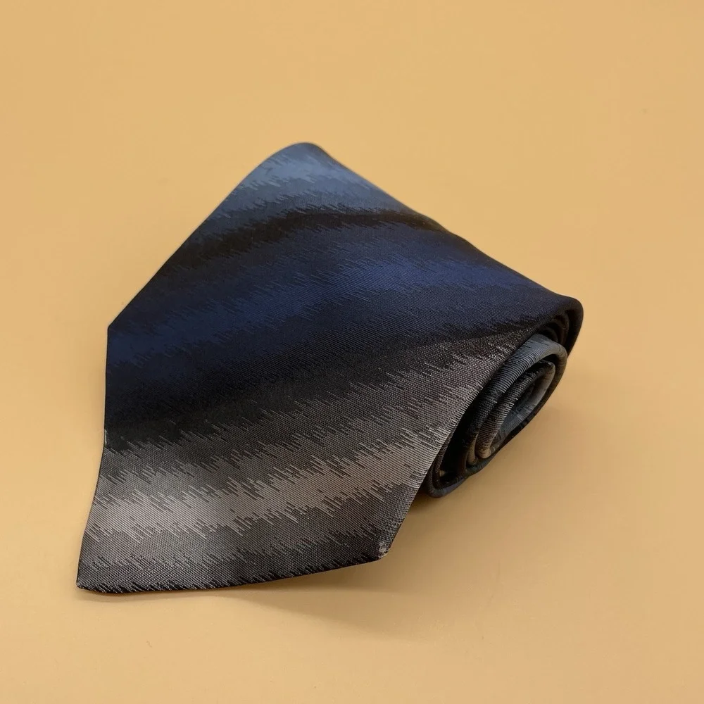 Bachrach Necktie Tie 100% Silk Multicolor Abstract Made‎ in Italy Blue Colors